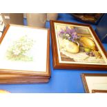 Collection of Floral Oils and Watercolours by Lillian Knaggs