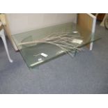 Large glass coffee table 1.4m x 80cm