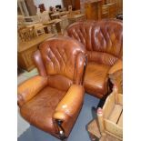 Leather sofa and armchair