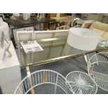 Glass and metal dining table 1.6m x 80cm