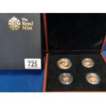 Boxed 2013 Four Coin Sovereign Set, inc Double Sovereign, Full Sovereign, Half Sovereign & a Quarter