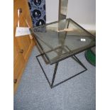 Pair of metal coffee tables