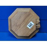 Octagonal Mouseman Yorkshire Oak Cheeseboard