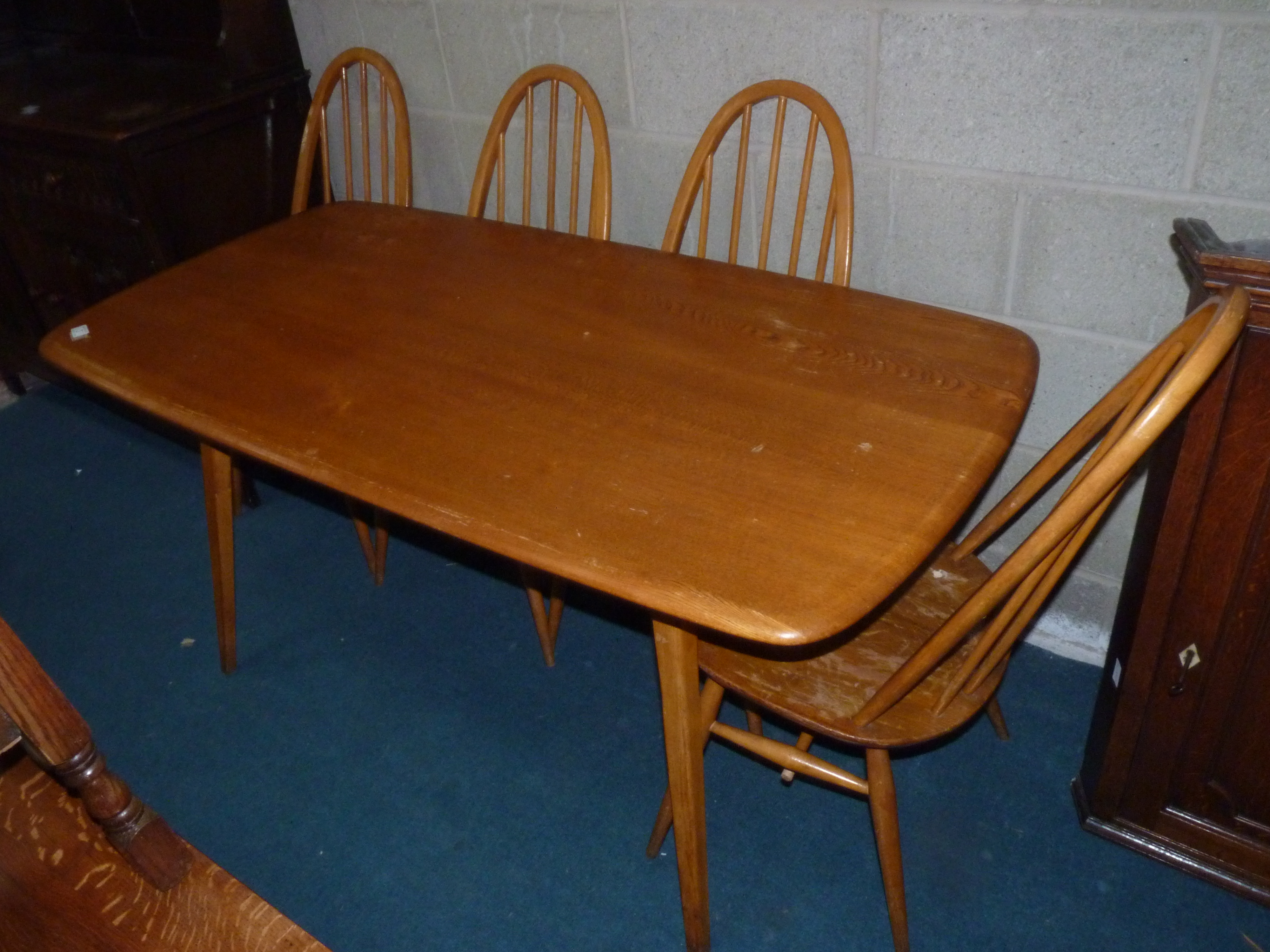 Ercol dining table and 4 chairs