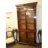 Vict Rosewood Bureau/Display cabinet