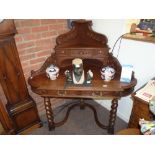 oak carved corner table