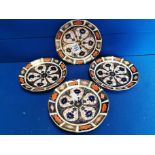 Set of Four Royal Crown Derby Imari 1128 Saucers