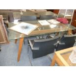 Glass dining table and chairs