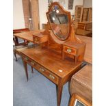 Antique mahogany and inlaid dressing table