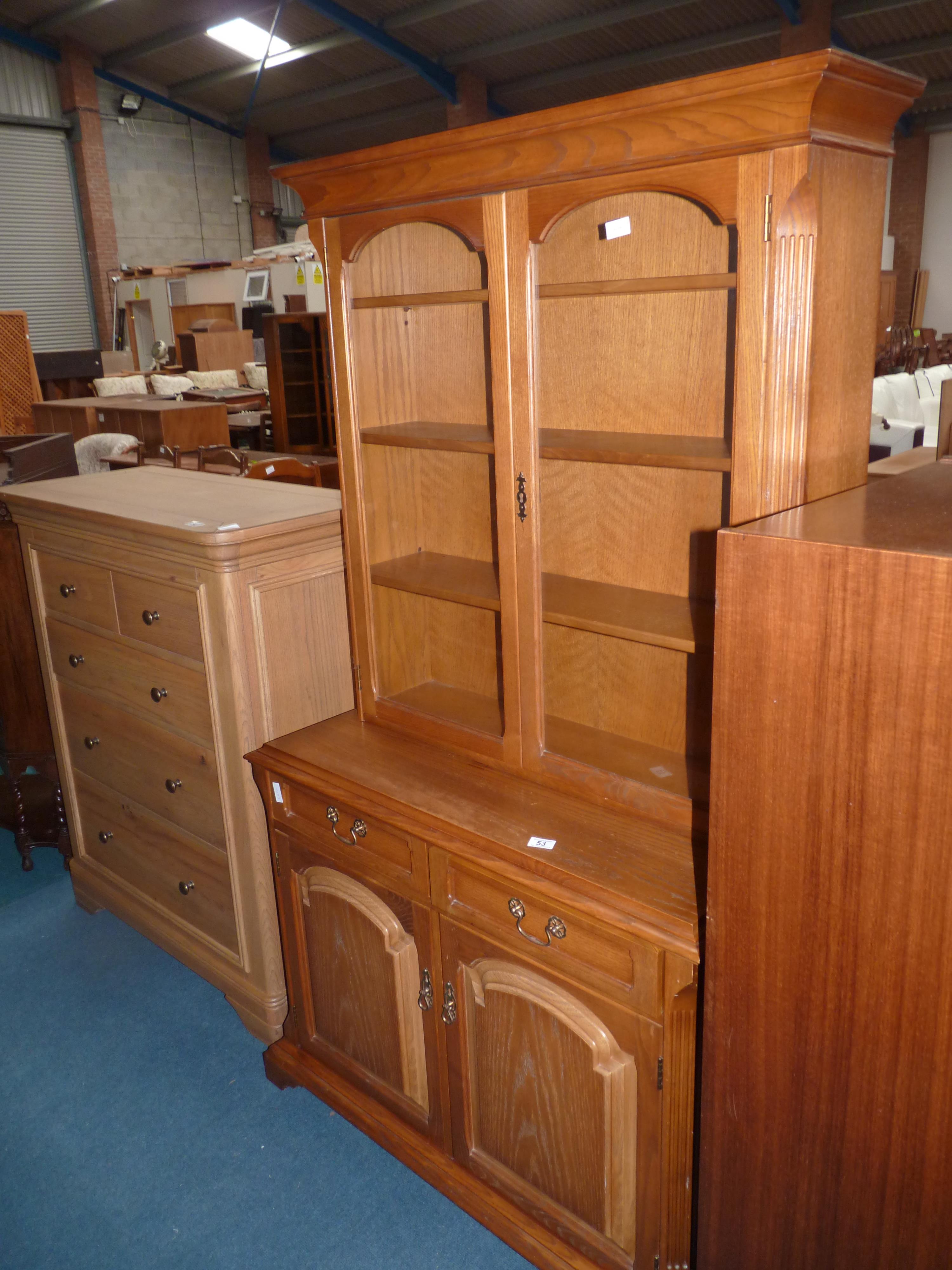 Oak repro display cabinet