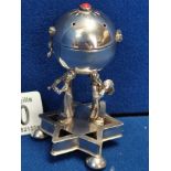 Russian Silver Globe Spice Holder