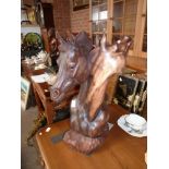 Large Carved Wooden Horse Centrepiece