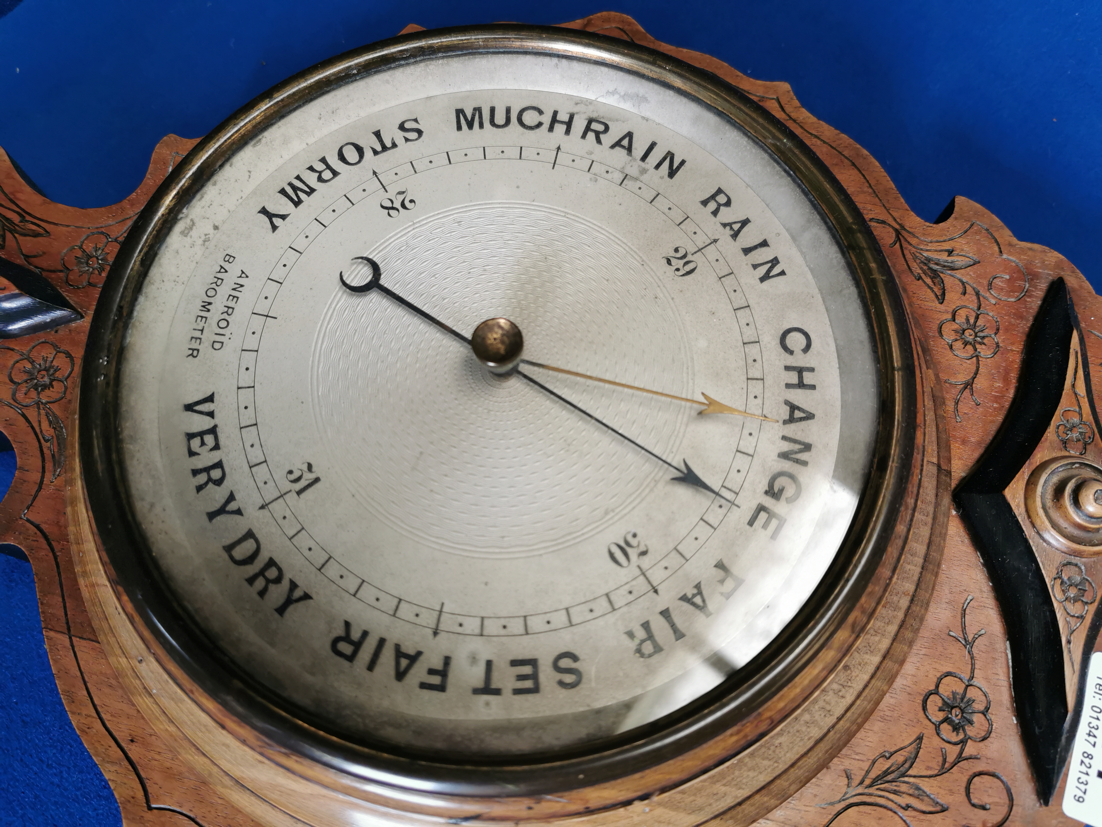 Oak Banjo Aneroid Barometer - Image 2 of 3