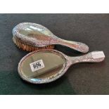 2pc Silver Brush Set