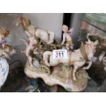 Pair of Cherub & Horse Continental Figures