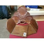 Carved Wooden Bookends & Tray