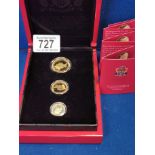 Boxed 2016 Guinea Gold Proof Three Coin Set 14.7g total