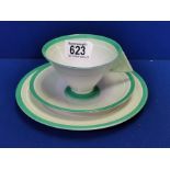 Shelley Triangular-Handled Green Tea Set Trio