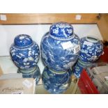 Trio of Chinese gingr jars