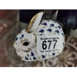 Royal Crown Derby Rabbit (gold stopper)