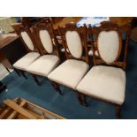 4 Antique mahogany carved dining chairs