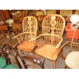 Oak reproduction Windsor chairs