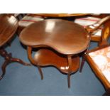 Edwardian inlaid kidney shaped mahogany table