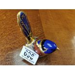 Royal Crown Derby Small Bird Paperweight - w/miniature gold stopper