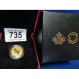 Boxed Royal Canadian Mint 10 Dollar 2016 Gold Coin - 8g