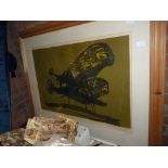 Fighting Insects Signed Print