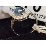 Bouchon Blue Sapphire & Diamond Ring