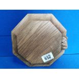 Octagonal Mouseman Yorkshire Oak Chopping Board