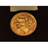1914 Gold Half Sovereign Coin