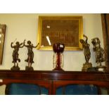 Two Pairs of Spelter Figures