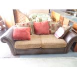 Brown leather 2 seater sofa