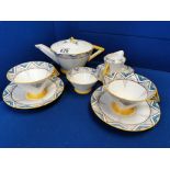 8pc Shelley 11745 Art Deco Tea Set