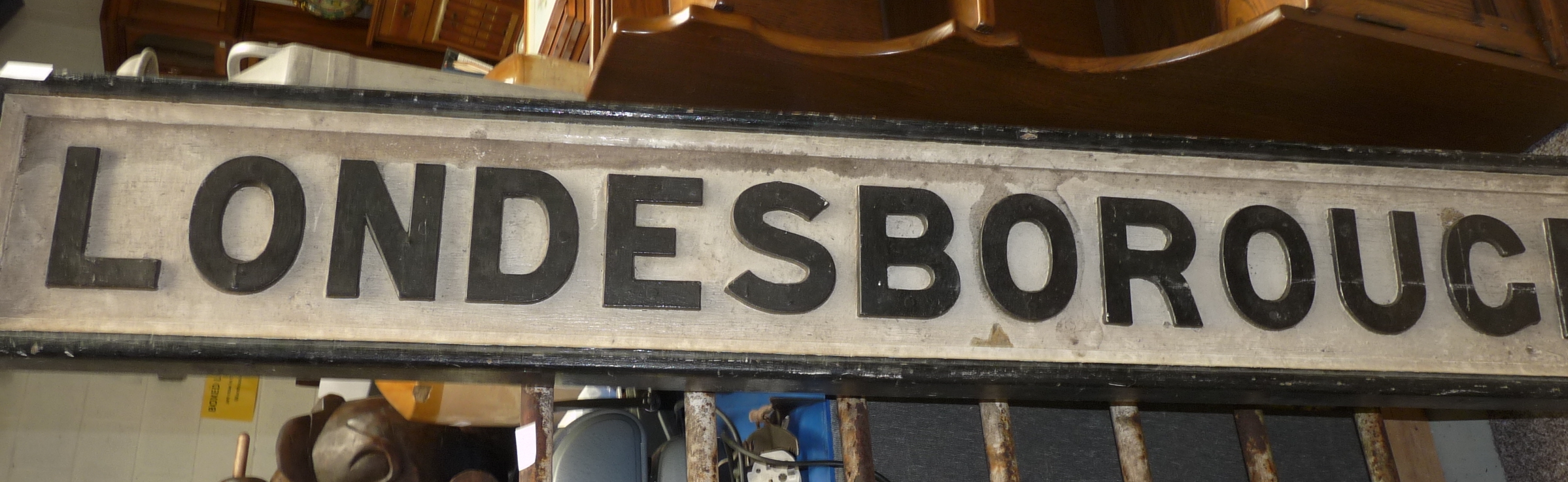 Large Londesborough Wooden Railway Sign