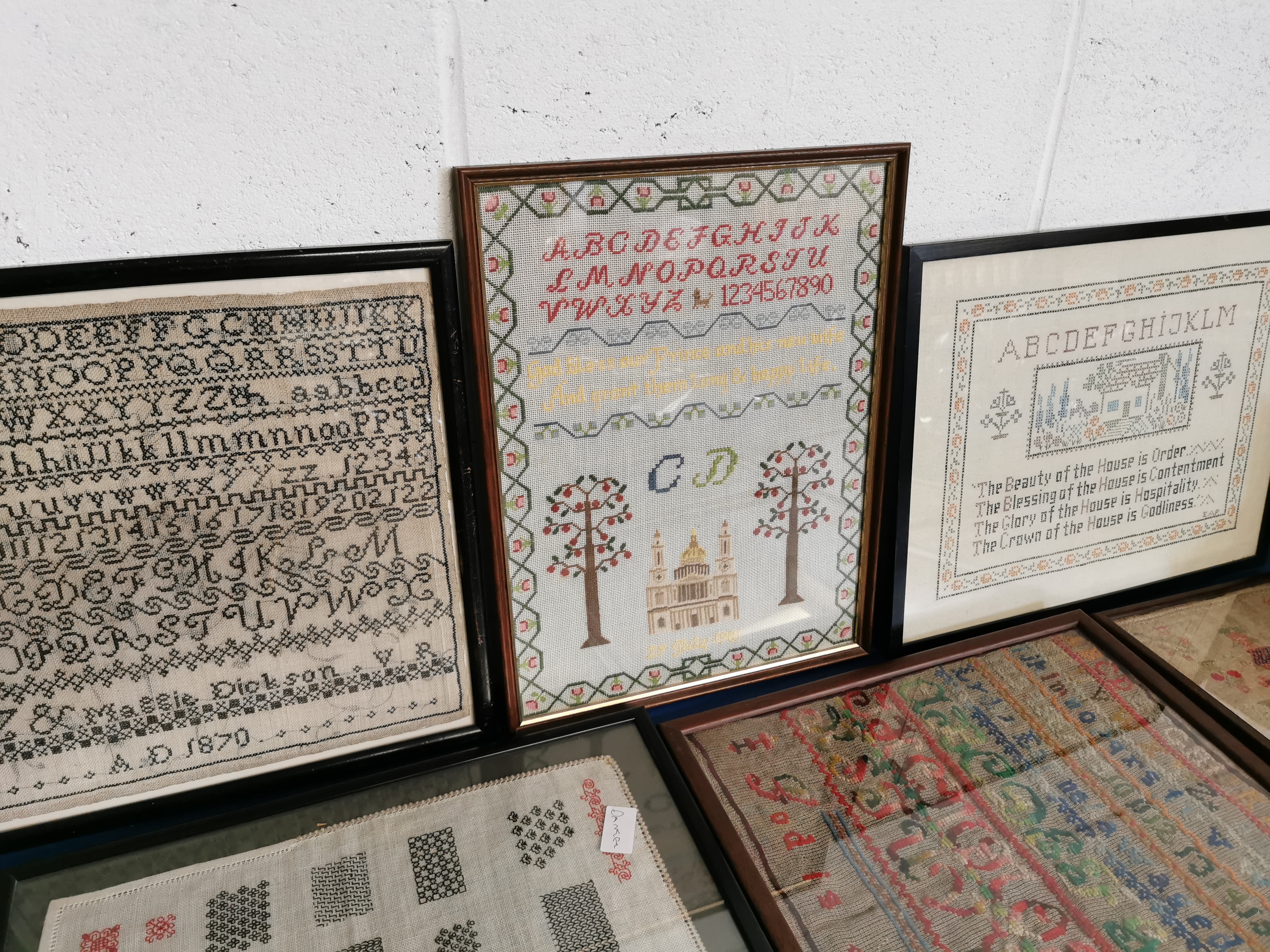 Collection of 10 Victorian & Mid-Century Samplers - Image 3 of 4