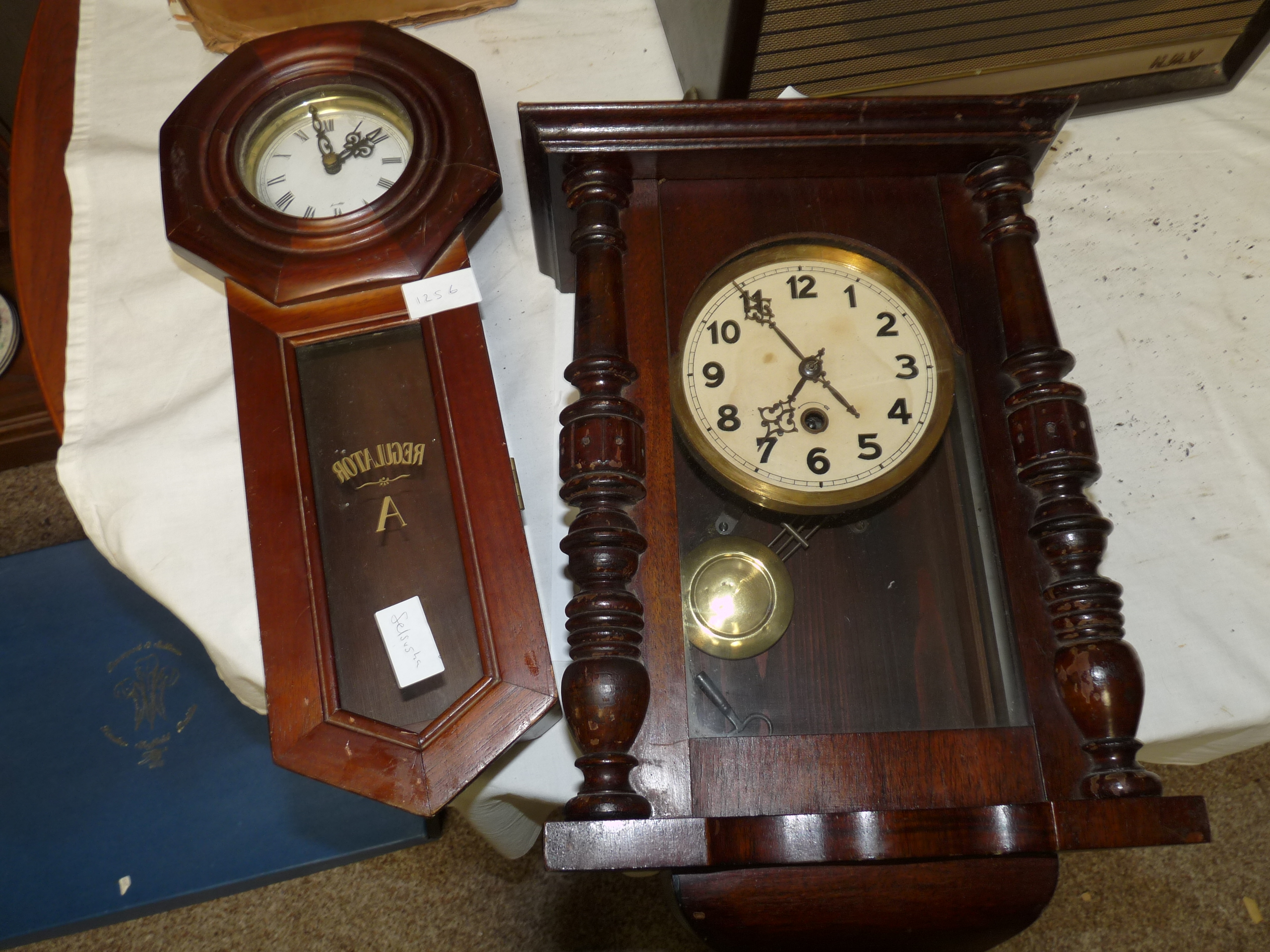 Vintage regulator clock and wall clock