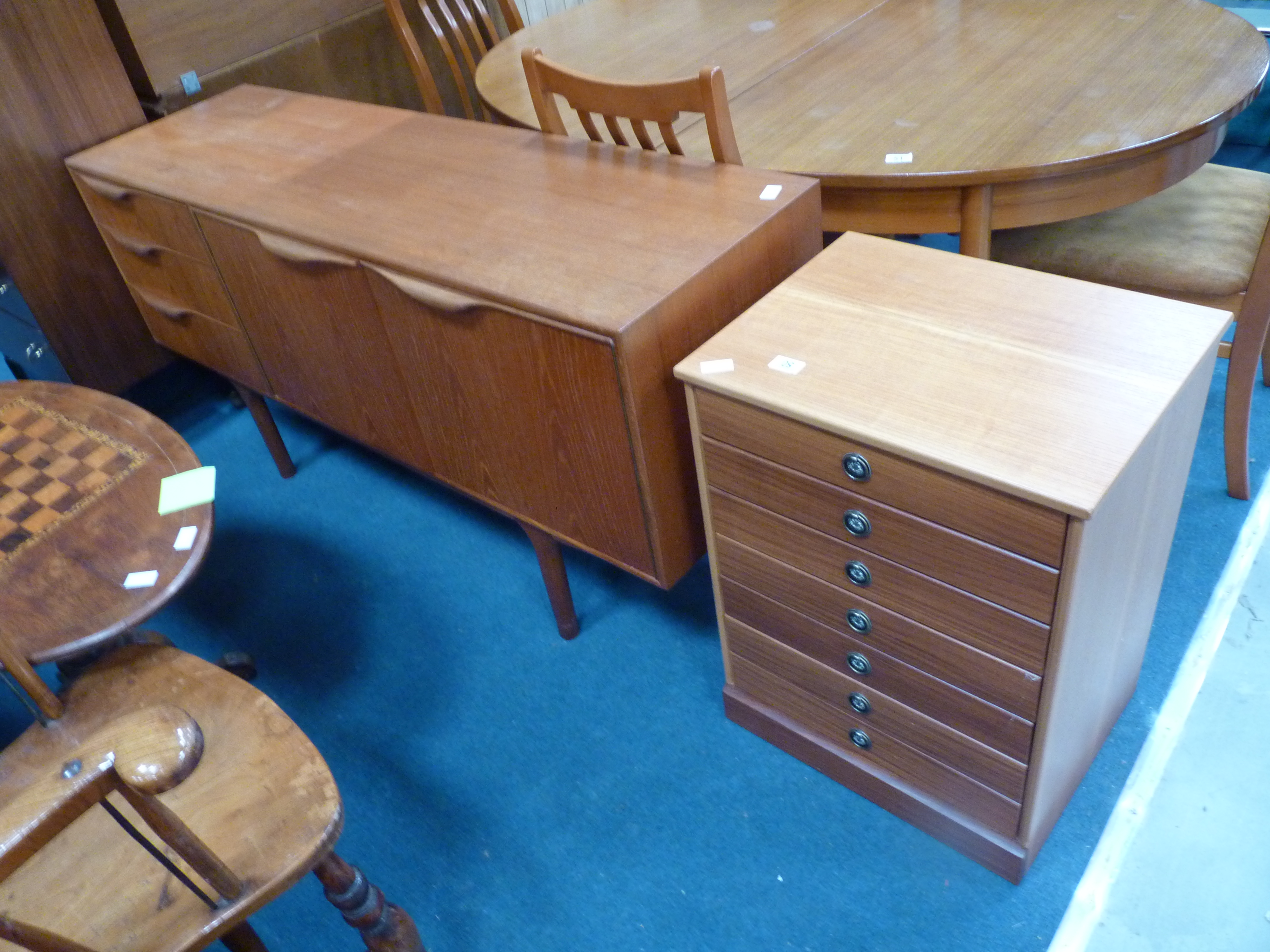 Teak A H McIntosh & Co. sideboard and music cabinet