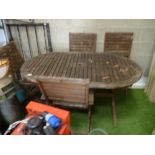 Wooden garden patio set