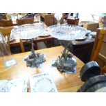 Pair of Victorian Pedestal Glass Centrepieces