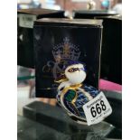 Royal Crown Derby Boxed Duck Paperweight (gold stopper)