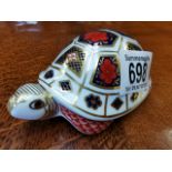 Royal Crown Derby Tortoise Paperweight - white stopper