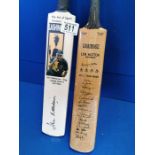 Pair of Signed Miniature Cricket Bats inc Len Hutton