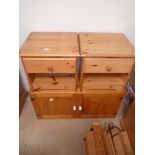2 pine bedside cabinets and cupboard