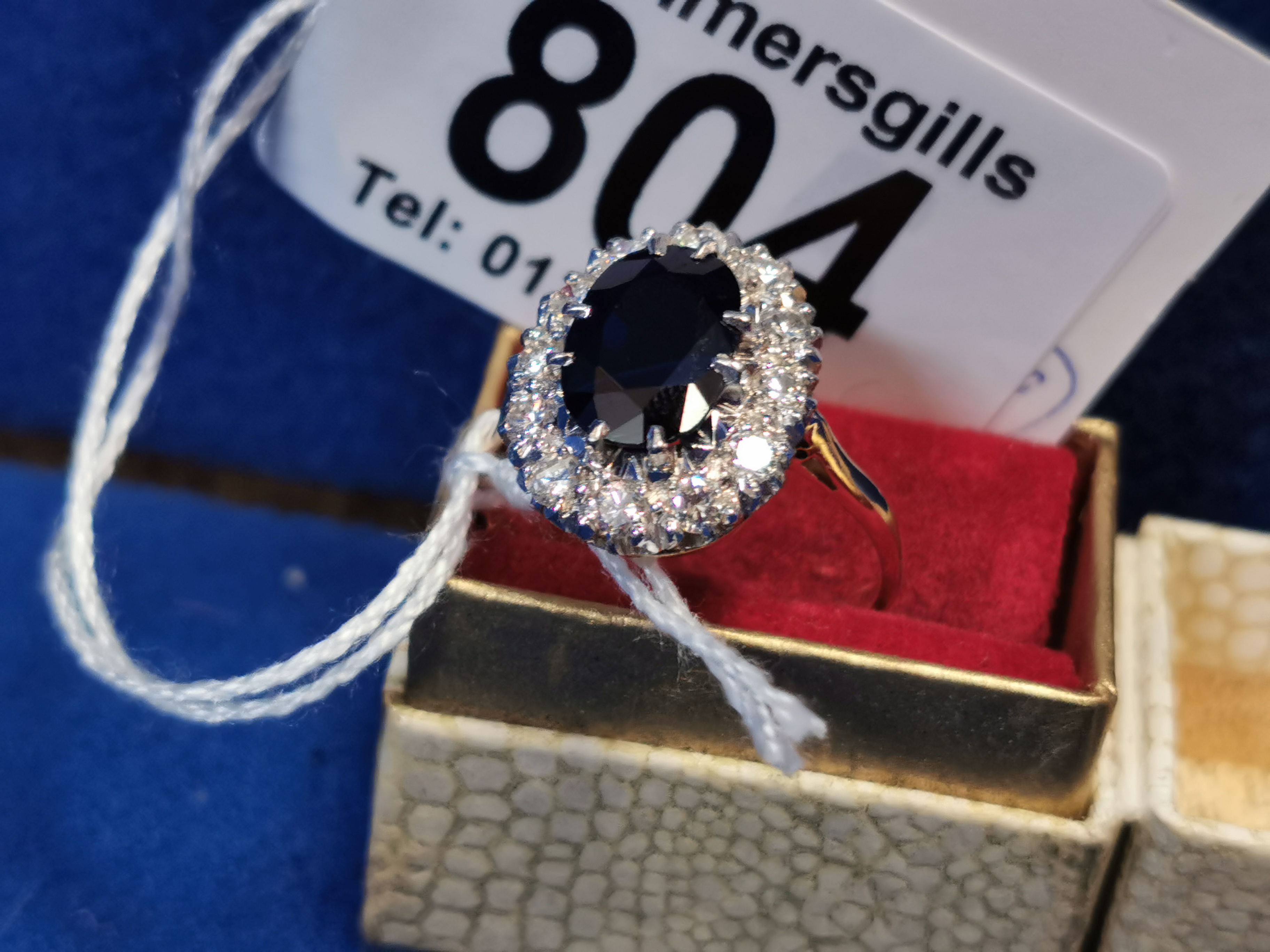 18ct Gold & Diamond Sapphire Ring