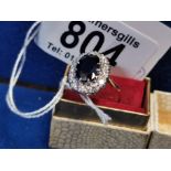 18ct Gold & Diamond Sapphire Ring