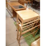 2 towel rails, mirror, dining table and kitchen trolley