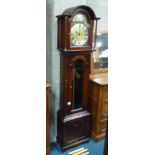 Oak repro. Grandmother clock with brass face